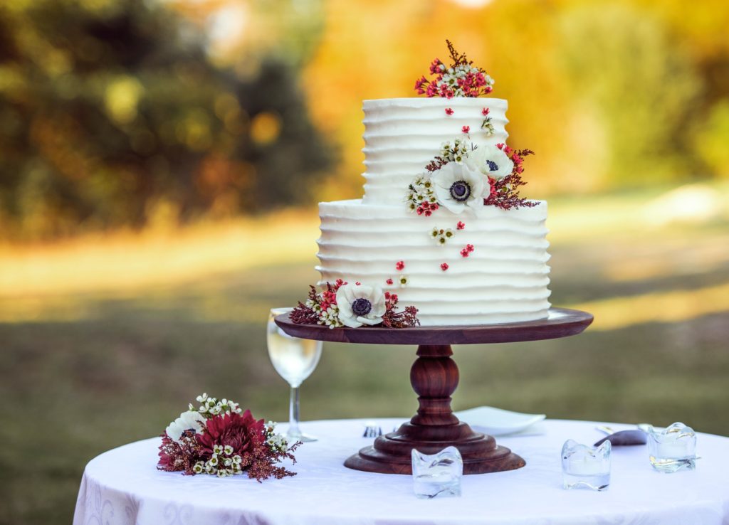 Banquete de boda pastel